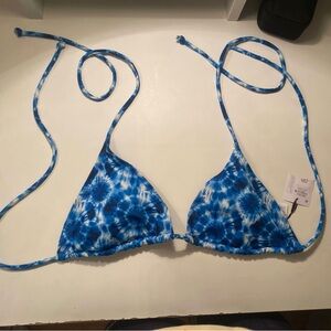 Blue Tie-Dye Bikini Top
